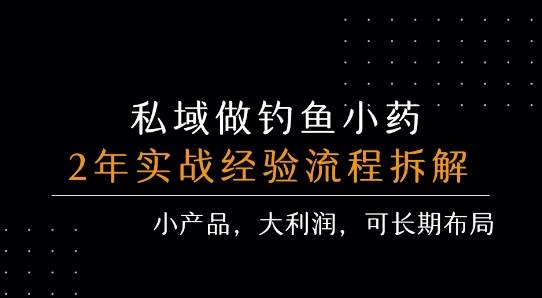 私域做钓鱼小药 每单利润3张+ 详细流程拆解-云推网创项目库