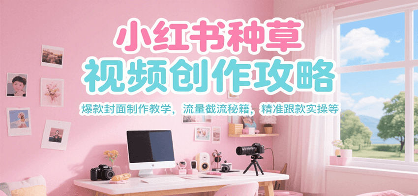 小红书种草视频创作攻略，爆款封面制作教学 ，流量截流秘籍 ，精准跟款实操等-云推网创项目库