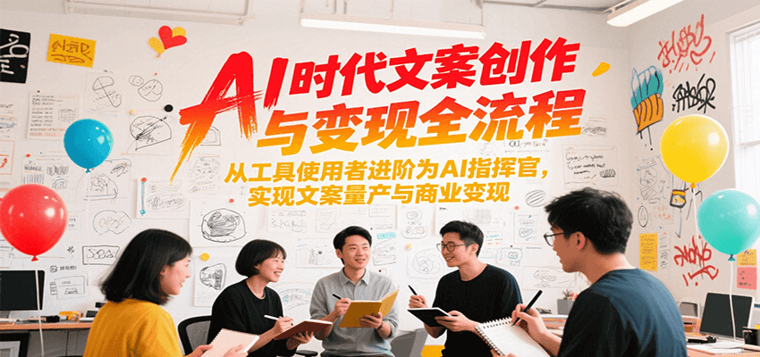 AI时代文案创作与变现全流程，从工具使用者进阶为AI指挥官，实现文案量产与商业变现-云推网创项目库
