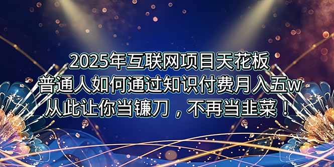 2025年互联网项目天花板，普通人如何通过卖项目实现逆风翻盘，月入5W＋！-云推网创项目库