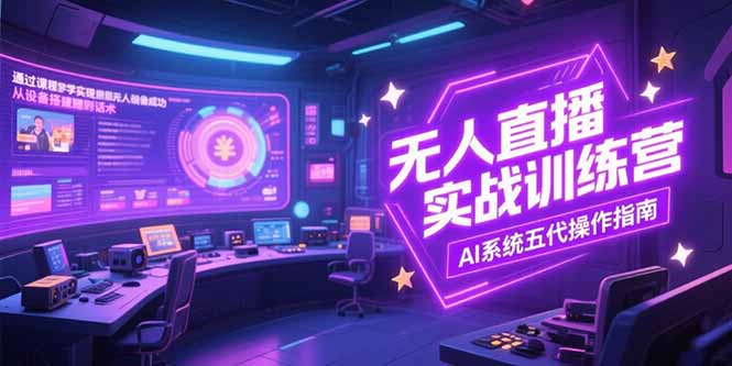 无人直播实操训练营，从设备搭建到话术，AI系统五代操作指南(7月更新-云推网创项目库
