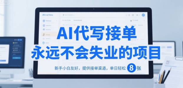 AI代写接单，永远不会失业的项目，新手小白友好，提供接单渠道，单日轻松 8张【揭秘】-云推网创项目库