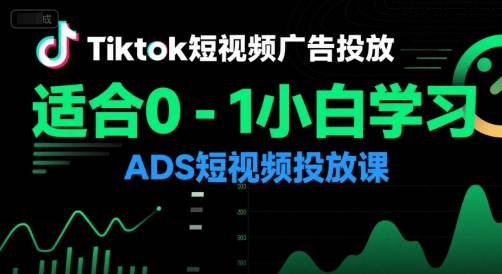 Tiktok短视频广告投放，适合0-1小白学习ADS短视频投放课-云推网创项目库