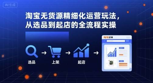 淘宝无货源精细化运营玩法，从选品到起店的全流程实操-云推网创项目库