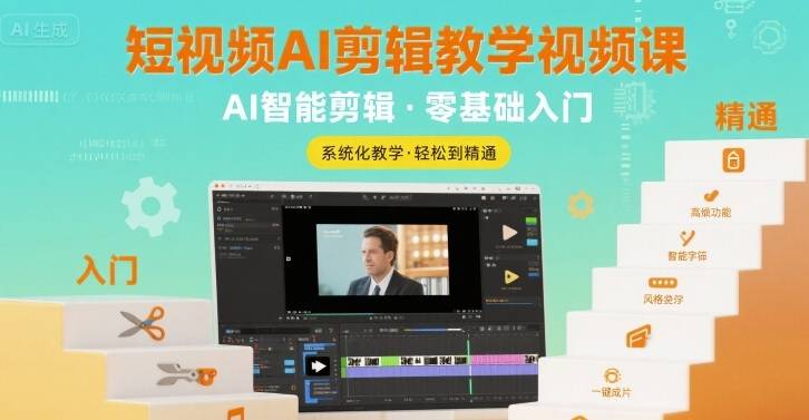 短视频AI剪辑教学视频课，入门到精通-云推网创项目库
