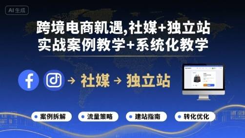 跨境电商新机遇，社媒+独立站，实战案例教学+系统化教学-云推网创项目库