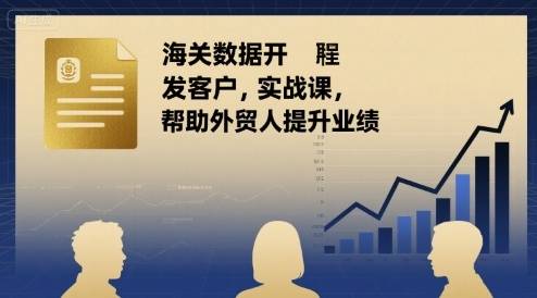 海关数据开发客户实战课，帮助外贸人提升业绩-云推网创项目库