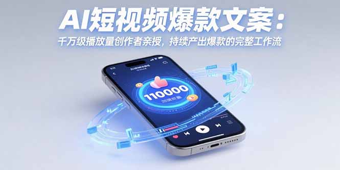 AI短视频爆款文案：千万级播放量创作者亲授，持续产出爆款的完整工作流-云推网创项目库