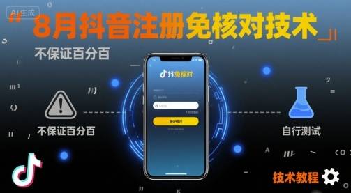 8月抖音注册免核对技术，不保证百分百，自测-云推网创项目库