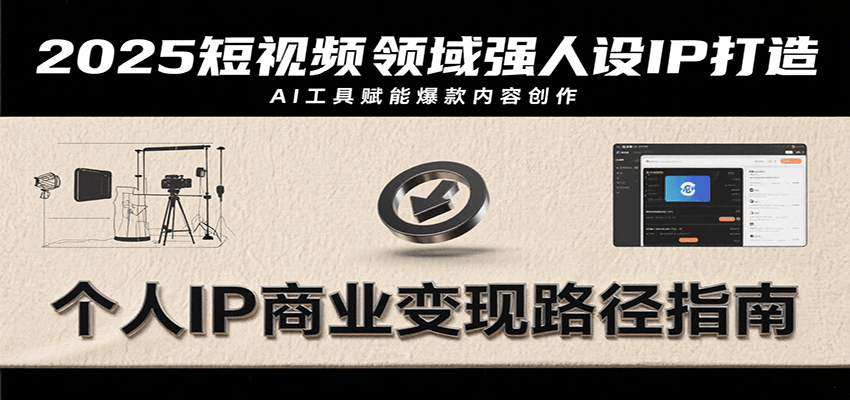 2025短视频领域强人设IP打造，结合爆款案例与AI工具应用，从个人出镜到商业成交转化-云推网创项目库