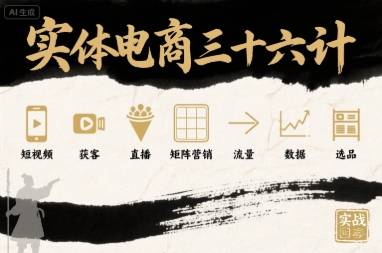 实体电商三十六计，短视频-获客-直播-矩阵营销-流量-数据-选品-云推网创项目库