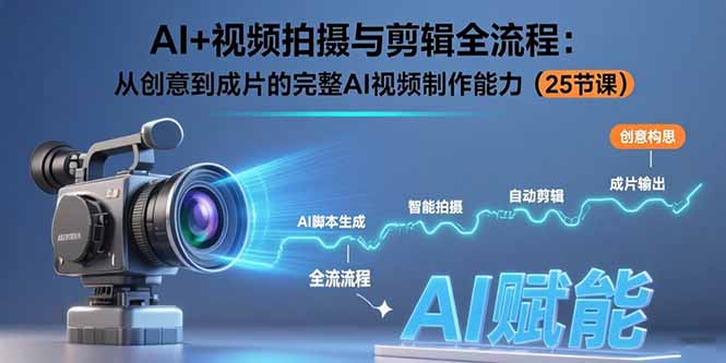 AI+视频拍摄与剪辑全流程：从创意到成片的完整AI视频制作能力(25节课-云推网创项目库