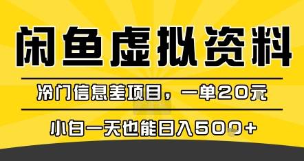 咸鱼虚拟资料变现，冷门信息差项目，一单20米，小白一天也能日入5张+-云推网创项目库