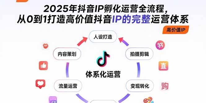 2025年抖音IP孵化运营全流程，从0到1打造高价值抖音IP的完整运营体系-云推网创项目库