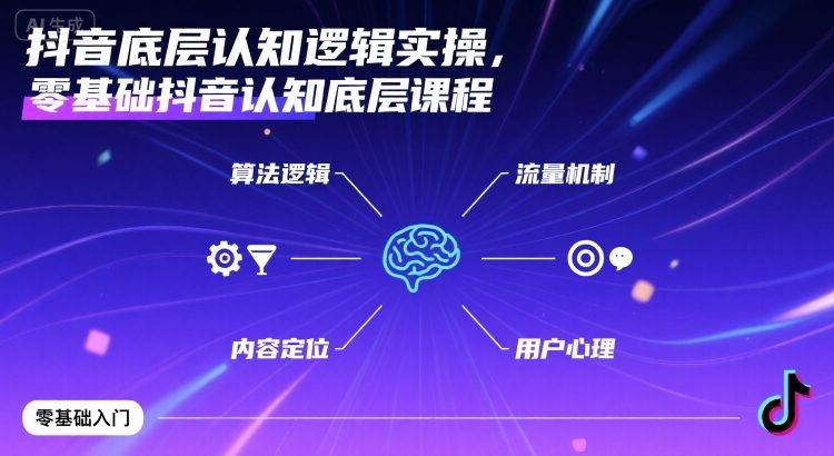 抖音底层认知逻辑实操，零基础抖音认知底层课程-云推网创项目库