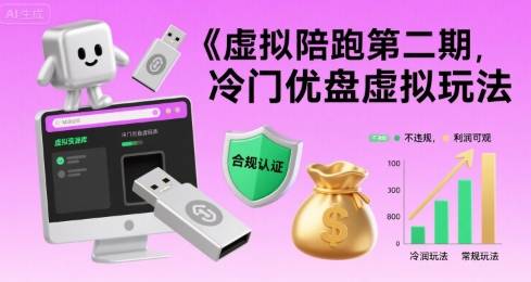 虚拟陪跑第二期，冷门优盘虚拟玩法，不违规，利润可观-云推网创项目库