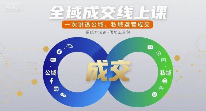 全域成交线上课，一次讲透公域、私域运营成交-云推网创项目库