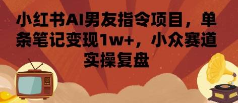 小红书AI男友指令项目，单条笔记变现1w+，小众赛道实操复盘-云推网创项目库