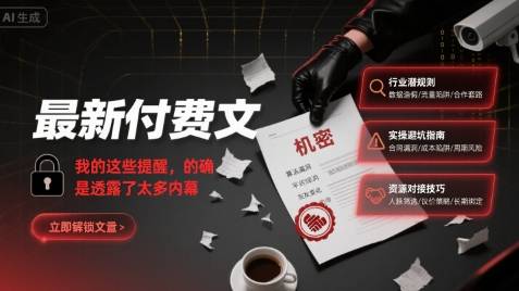 最新付费文：我的这些提醒，的确是透露了太多内幕-云推网创项目库