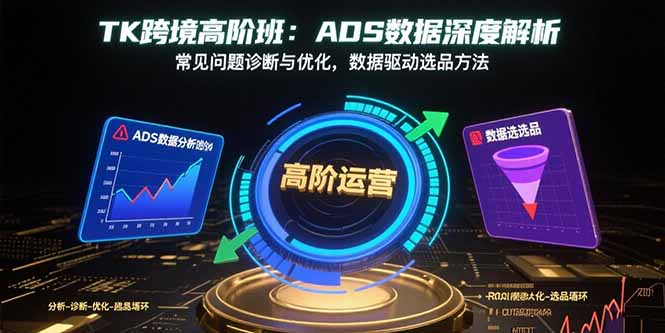 TK跨境高阶班：ADS数据深度解析，常见问题诊断与优化，数据驱动选品方法-云推网创项目库