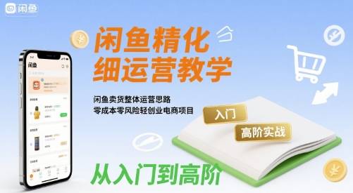 闲鱼精细化运营入门+高阶实战教学，闲鱼卖货整体运营思路，零成本零风险轻创业电商项目-云推网创项目库