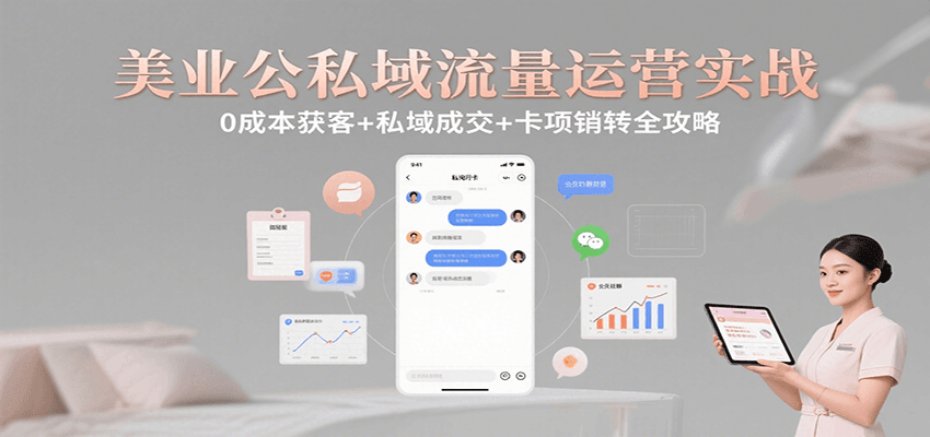 美业公私域流量运营实战：0成本获客+私域成交+卡项销转全攻略-云推网创项目库