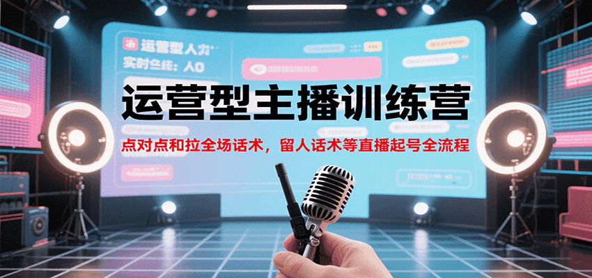 运营型主播训练营，点对点和拉全场话术，留人话术等直播起号全流程(更新8月)-云推网创项目库
