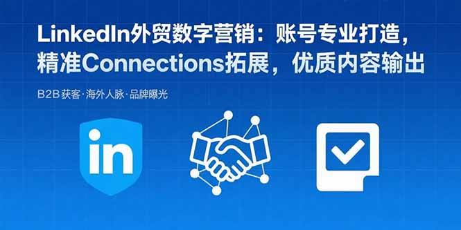 LinkedIn外贸数字营销：账号专业打造，精准Connections拓展，优质内容输出-云推网创项目库