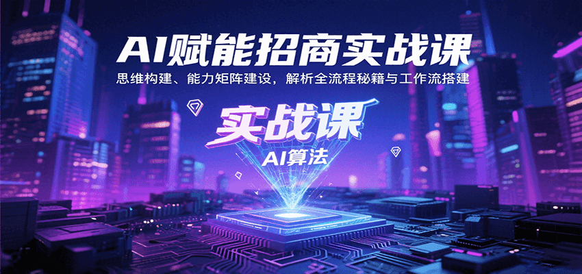 AI赋能招商实战课：思维构建、能力矩阵建设，解析全流程秘籍与工作流搭建-云推网创项目库