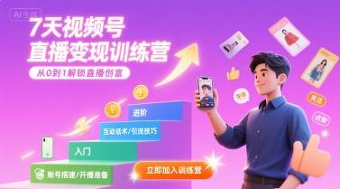 7天视频号直播变现训练营，带你从0到1解锁视频号直播创富-云推网创项目库