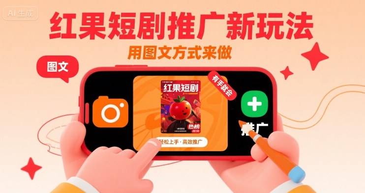 红果短剧推广新玩法，用图文方式来做，有手就会-云推网创项目库