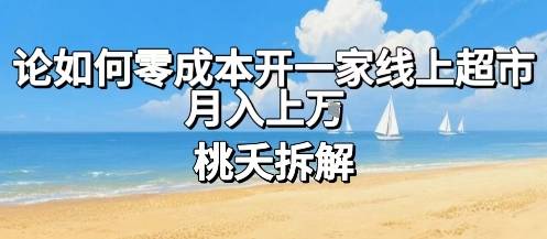论如何零成本开一家线上超市，月入上W-云推网创项目库