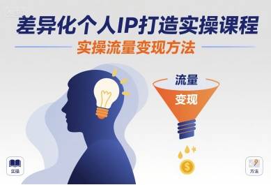 差异化个人IP打造实操课程，实操流量变现方法-云推网创项目库