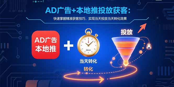 AD广告+本地推投放获客：快速掌握精准获客技巧，实现当天投放当天转化效果-云推网创项目库