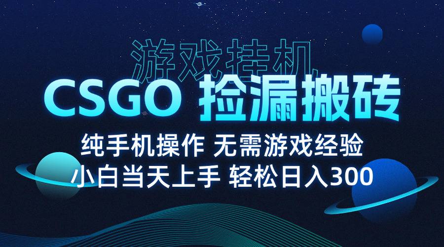 8月最新游戏搬砖，CSGO纯挂机，不需要玩游戏，实现真挂机，月入1W+-云推网创项目库