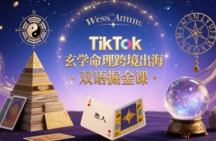TikTok玄学命理跨境出海双语掘金课，手把手教你用命理知识精准直击海外用户痛点-云推网创项目库