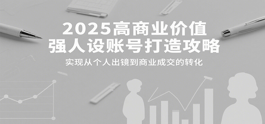 2025高商业价值强人设账号打造攻略，实现从个人出镜到商业成交的转化-云推网创项目库