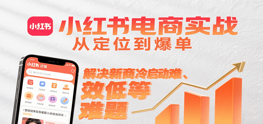 小红书电商实战，从定位到爆单解决新商冷启动难、变现效率低等难题-云推网创项目库