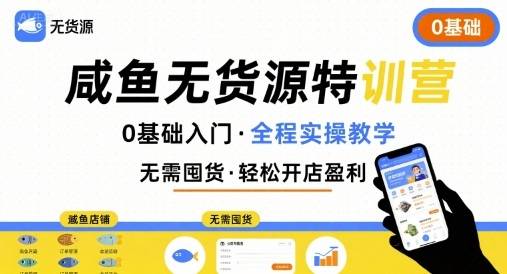 无货源特训营，0基础带你玩转咸鱼无货源-云推网创项目库