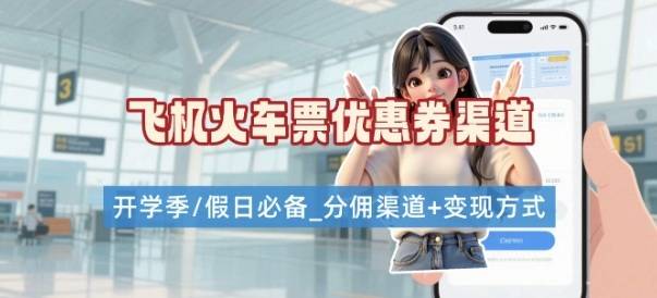 学生党必看！机票火车票优惠券申请渠道 + 项目打法，开学季节日速存-云推网创项目库