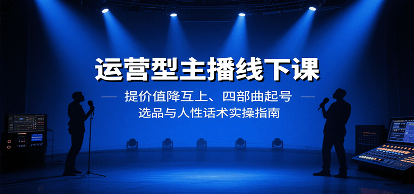 运营型主播线下课：提价值降互上、四部曲起号、选品与人性话术实操指南-云推网创项目库