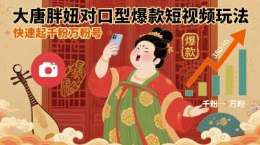 大唐胖妞对口型爆款短视频玩法，快速起千粉万粉号-云推网创项目库