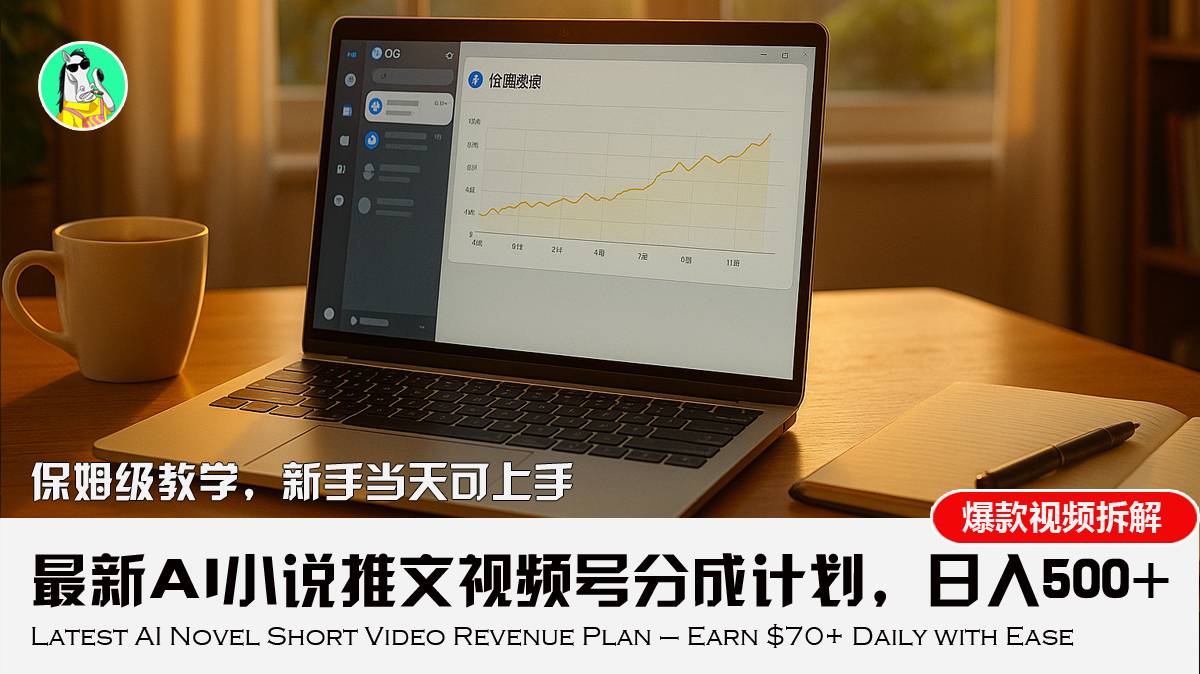 最新AI小说推文视频号分成计划，新手小白也能当天日入500+教程-云推网创项目库