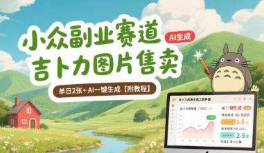 小众副业赛道 吉卜力图片售卖 单日2张+ AI一键生成【附教程】-云推网创项目库