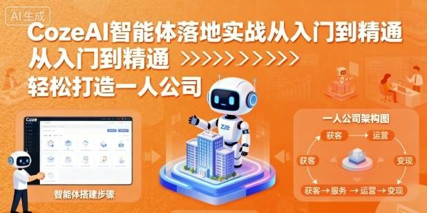 CozeAI智能体落地实战从入门到精通,轻松打造一人公司-云推网创项目库