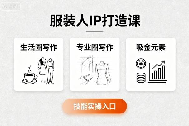 服装人IP打造课，文案创富+生活圈写作+专业圈写作+服装人专属+吸金元素+技能实操-云推网创项目库