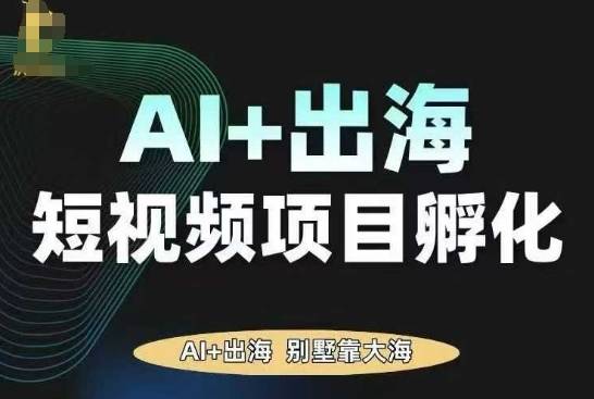 AI·TikTok AI+出海短视频项目孵化，陪你从0-1借助AI实现出海变现-云推网创项目库