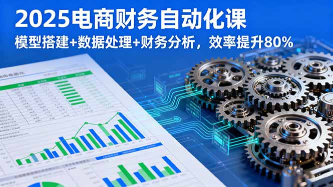 2025电商财务自动化课，模型搭建+数据处理+财务分析，效率提升80%-云推网创项目库