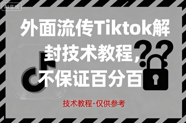 外面流传Tiktok解封技术教程，不保证百分百，具体自测-云推网创项目库