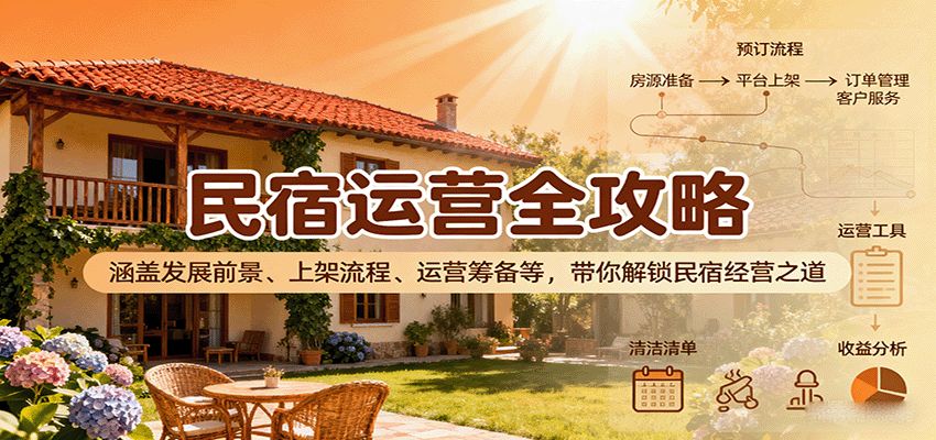 民宿运营全攻略：涵盖发展前景、上架流程、运营筹备等，带你解锁民宿经营之道-云推网创项目库